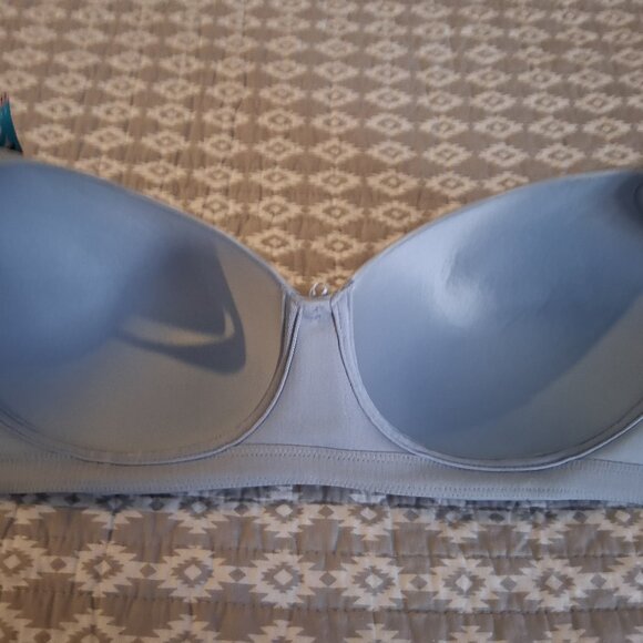 VANITY FAIR 72389 BRA Radiant Convertible WireFree Smooth Blue Striped 38D NWT - Picture 3 of 7